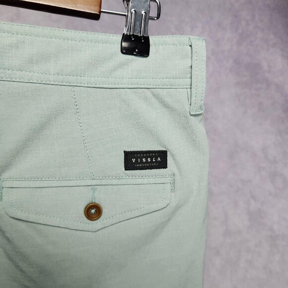 Vissla Shorts Mens 30 Lot of 2 Pair Blue Green Poly Cotton Blend Stretch Casual - Picture 10 of 16